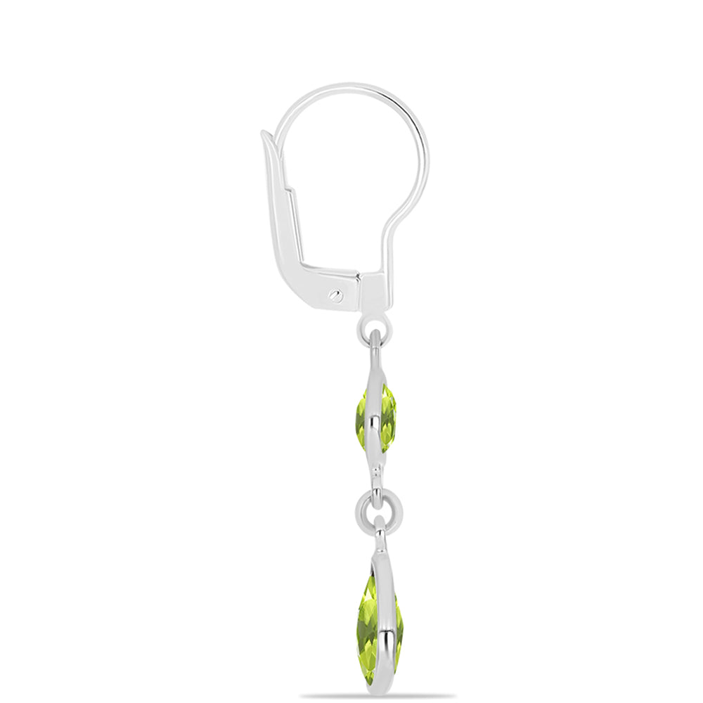 Cercei din Argint 925 ( 1.29 grame ) cu Peridot Changbai 3.17 Carate 2 