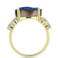 Inel din Argint 925 Placat cu Aur ( 4.37 grame ) cu Albastru Drusy și Topaz Alb 7.33 Carate