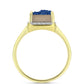 Inel din Argint 925 Placat cu Aur ( 3.64 grame ) cu Albastru Drusy și Topaz Alb 3.03 Carate