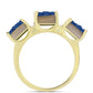Inel din Argint 925 Placat cu Aur ( 4.57 grame ) cu Albastru Drusy și Topaz Alb 4.11 Carate