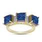 Inel din Argint 925 Placat cu Aur ( 4.57 grame ) cu Albastru Drusy și Topaz Alb 4.11 Carate