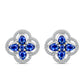 Cercei din Argint 925 ( 5.18 grame ) cu Safir Albastru Australian și Topaz Alb 2.42 Carate