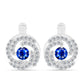 Cercei din Argint 925 ( 4.52 grame ) cu Safir Albastru Australian și Topaz Alb 1.36 Carate