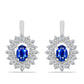 Cercei din Argint 925 ( 3.65 grame ) cu Safir Albastru Australian și Topaz Alb 1.88 Carate