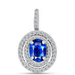 Pandantiv din Argint 925 ( 1.52 grame ) cu Safir Albastru Australian și Topaz Alb 2.25 Carate
