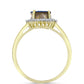 Inel din Argint 925 Placat cu Aur ( 2.59 grame ) cu Albastru Drusy și Topaz Alb 2.93 Carate