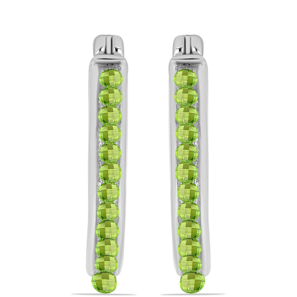 Cercei din Argint 925 ( 7.5 grame ) cu Peridot Changbai 3.9 Carate 2 