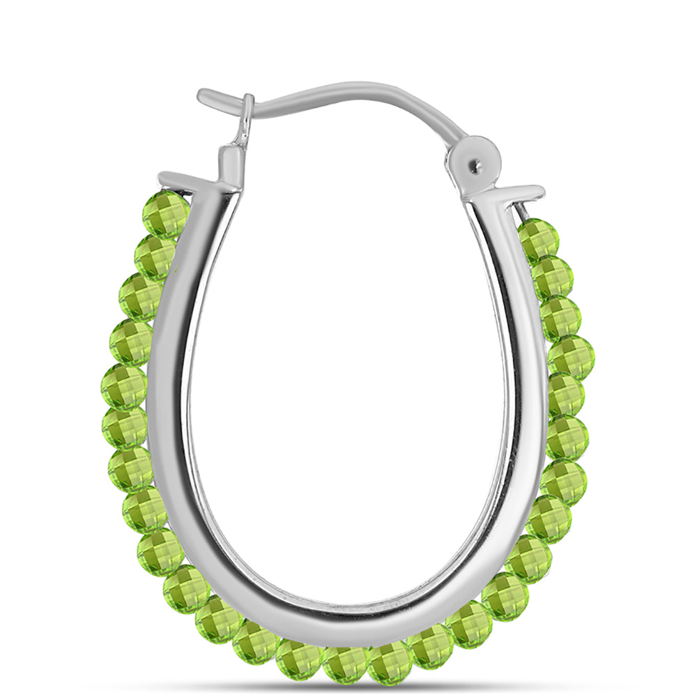 Cercei din Argint 925 ( 7.5 grame ) cu Peridot Changbai 3.9 Carate 1 