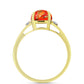 Inel din Argint 925 Placat cu Aur ( 2.5 grame ) cu Turcoaz Mohave și Topaz Alb 1.74 Carate