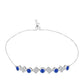 Brățară din Argint 925 ( 5.31 grame ) cu Safir Albastru Australian și Topaz Alb 2.43 Carate