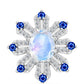 Pandantiv din Argint 925 ( 2.13 grame ) cu Safir Albastru Australian și Piatra Lunii Curcubeu 2.45 Carate