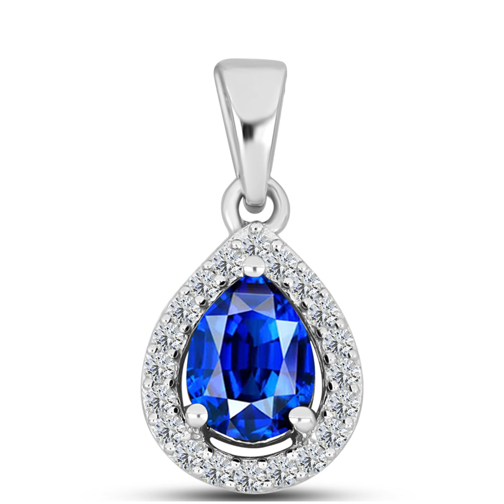 Pandantiv din Argint 925 ( 0.84 grame ) cu Safir Albastru Australian și Topaz Alb 1.13 Carate 1 