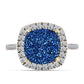 Inel din Argint 925 Placat cu Aur ( 3.93 grame ) cu Albastru Drusy și Topaz Alb 5.08 Carate