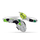 Inel din Argint 925 ( 2.39 grame ) cu Peridot Changbai și Spinel Negru 0.41 Carate