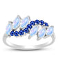 Inel din Argint 925 ( 2.63 grame ) cu Safir Albastru Australian și Piatra Lunii Curcubeu 2.02 Carate