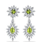 Cercei din Argint 925 ( 7.6 grame ) cu Peridot Changbai și Topaz Alb 7.87 Carate