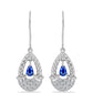 Cercei din Argint 925 ( 5.19 grame ) cu Safir Albastru Australian și Topaz Alb 1.32 Carate