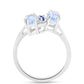 Inel din Argint 925 ( 3.11 grame ) cu Safir Albastru Australian și Piatra Lunii Curcubeu 2.11 Carate