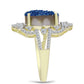 Inel din Argint 925 Placat cu Aur ( 4.33 grame ) cu Albastru Drusy și Topaz Alb 7.62 Carate