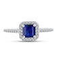 Inel din Argint 925 ( 2.37 grame ) cu Safir Albastru Australian și Topaz Alb 1.66 Carate