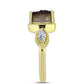 Inel din Argint 925 Placat cu Aur ( 4.37 grame ) cu Albastru Drusy și Topaz Alb 5.05 Carate