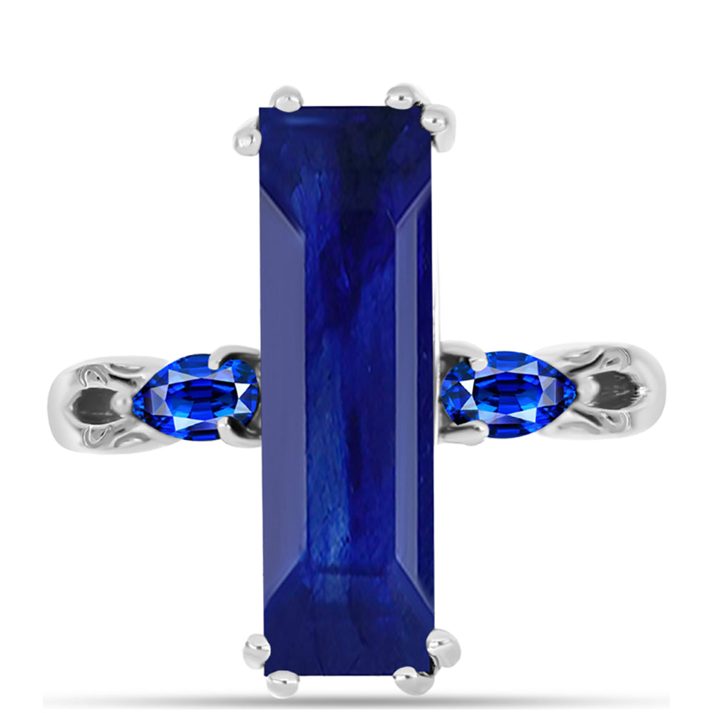 Inel din Argint 925 ( 3.52 grame ) cu Safir Albastru Australian 9.05 Carate 1 