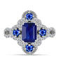 Inel din Argint 925 ( 3.31 grame ) cu Safir Albastru Australian și Topaz Alb 3.35 Carate
