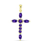 Cruce Pandantiv din Argint 925 Placat cu Aur ( 1.69 grame ) cu Ametist Marocan 1.46 Carate