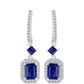 Cercei din Argint 925 ( 4.41 grame ) cu Safir Albastru Australian și Topaz Alb 3.72 Carate