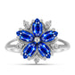 Inel din Argint 925 ( 2.93 grame ) cu Safir Albastru Australian și Topaz Alb 2.1 Carate