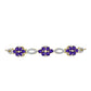 Brățară din Argint 925 Placat cu Aur ( 6.67 grame ) cu Ametist Marocan și Topaz Alb 3.13 Carate