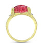 Inel din Argint 925 Placat cu Aur ( 2.69 grame ) cu Thulit și Topaz Alb 10.83 Carate