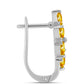 Cercei din Argint 925 ( 5.41 grame ) cu Citrin Ural și Topaz Alb 2.89 Carate