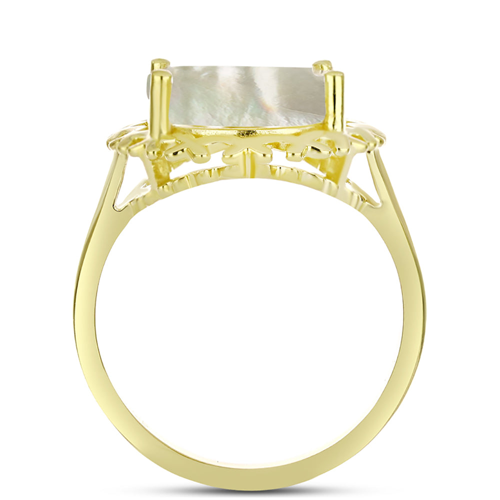 Inel din Argint 925 Placat cu Aur ( 4.04 grame ) cu Sidef 5.29 Carate 2 