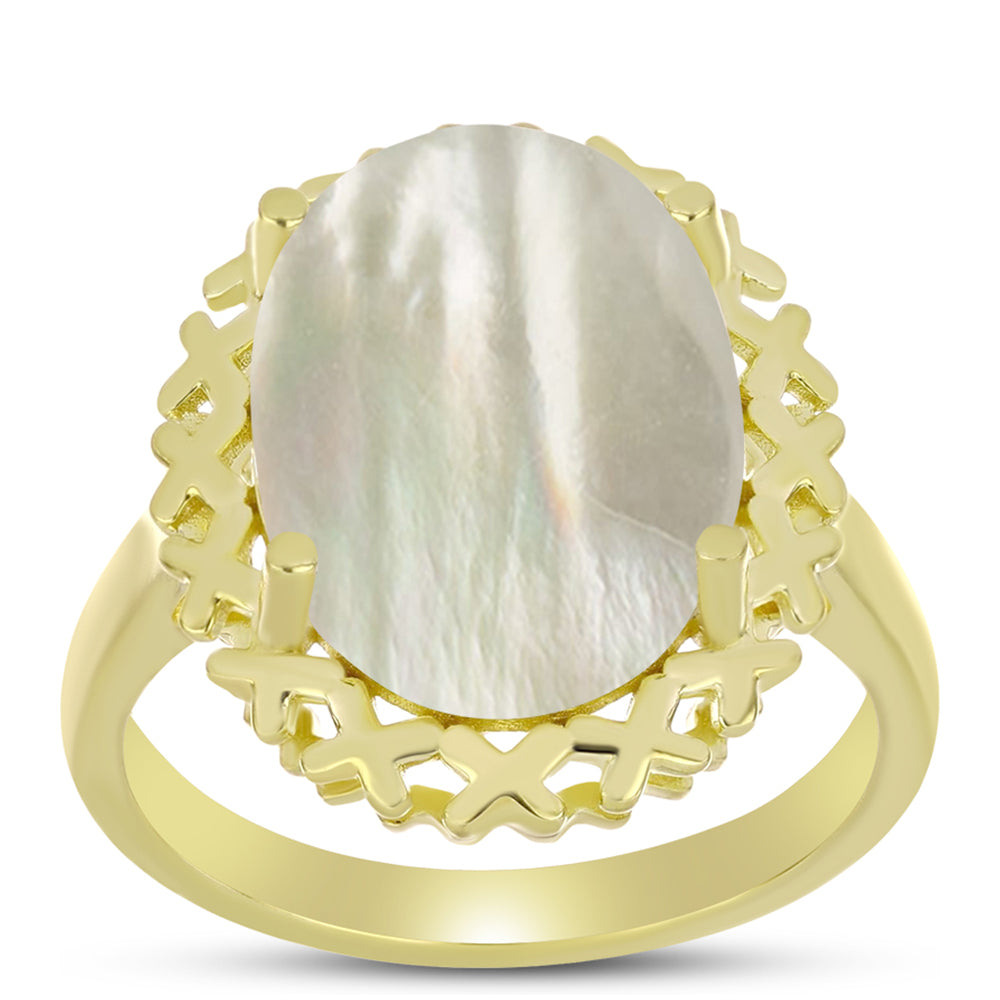 Inel din Argint 925 Placat cu Aur ( 4.04 grame ) cu Sidef 5.29 Carate