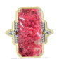 Inel din Argint 925 Placat cu Aur ( 5.21 grame ) cu Thulit și Topaz Alb 17.6 Carate