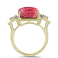 Inel din Argint 925 Placat cu Aur ( 5.21 grame ) cu Thulit și Topaz Alb 17.6 Carate