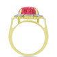 Inel din Argint 925 Placat cu Aur ( 4.77 grame ) cu Thulit și Topaz Alb 10.19 Carate