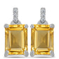 Cercei din Argint 925 ( 1.96 grame ) cu Citrin Ural și Topaz Alb 2.94 Carate