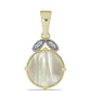 Pandantiv din Argint 925 Placat cu Aur ( 1.36 grame ) cu Sidef și Topaz Alb 2.67 Carate