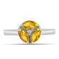 Inel din Argint 925 ( 2.14 grame ) cu Citrin Ural și Topaz Alb 0.68 Carate