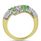 Inel din Argint 925 Placat cu Aur ( 5.92 grame ) cu Opal Verde Etiopian Lega Dembi și Topaz Alb 1.67 Carate