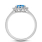 Inel din Argint 925 ( 2.4 grame ) cu Topaz Swiss Blue și Topaz Alb 1.74 Carate