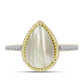 Inel din Argint 925 Placat cu Aur ( 2.99 grame ) cu Sidef și Topaz Alb 2.52 Carate