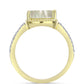 Inel din Argint 925 Placat cu Aur ( 2.99 grame ) cu Sidef și Topaz Alb 2.52 Carate