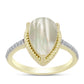 Inel din Argint 925 Placat cu Aur ( 2.99 grame ) cu Sidef și Topaz Alb 2.52 Carate