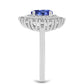 Inel din Argint 925 ( 3.35 grame ) cu Tanzanit AAA și Topaz Alb 2.16 Carate