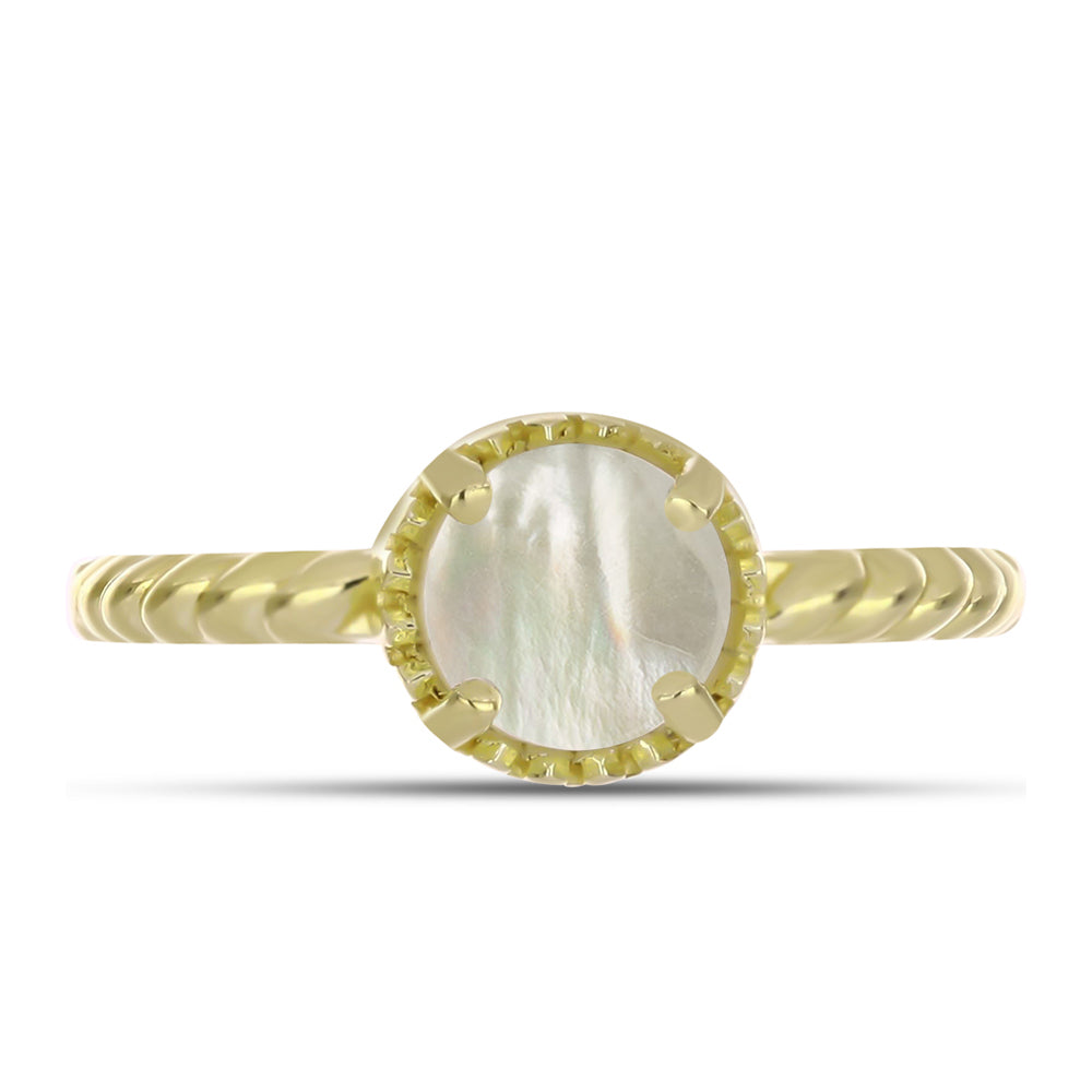 Inel din Argint 925 Placat cu Aur ( 2.96 grame ) cu Sidef 1.27 Carate