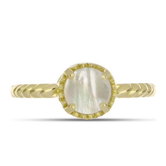Inel din Argint 925 Placat cu Aur ( 2.96 grame ) cu Sidef 1.27 Carate