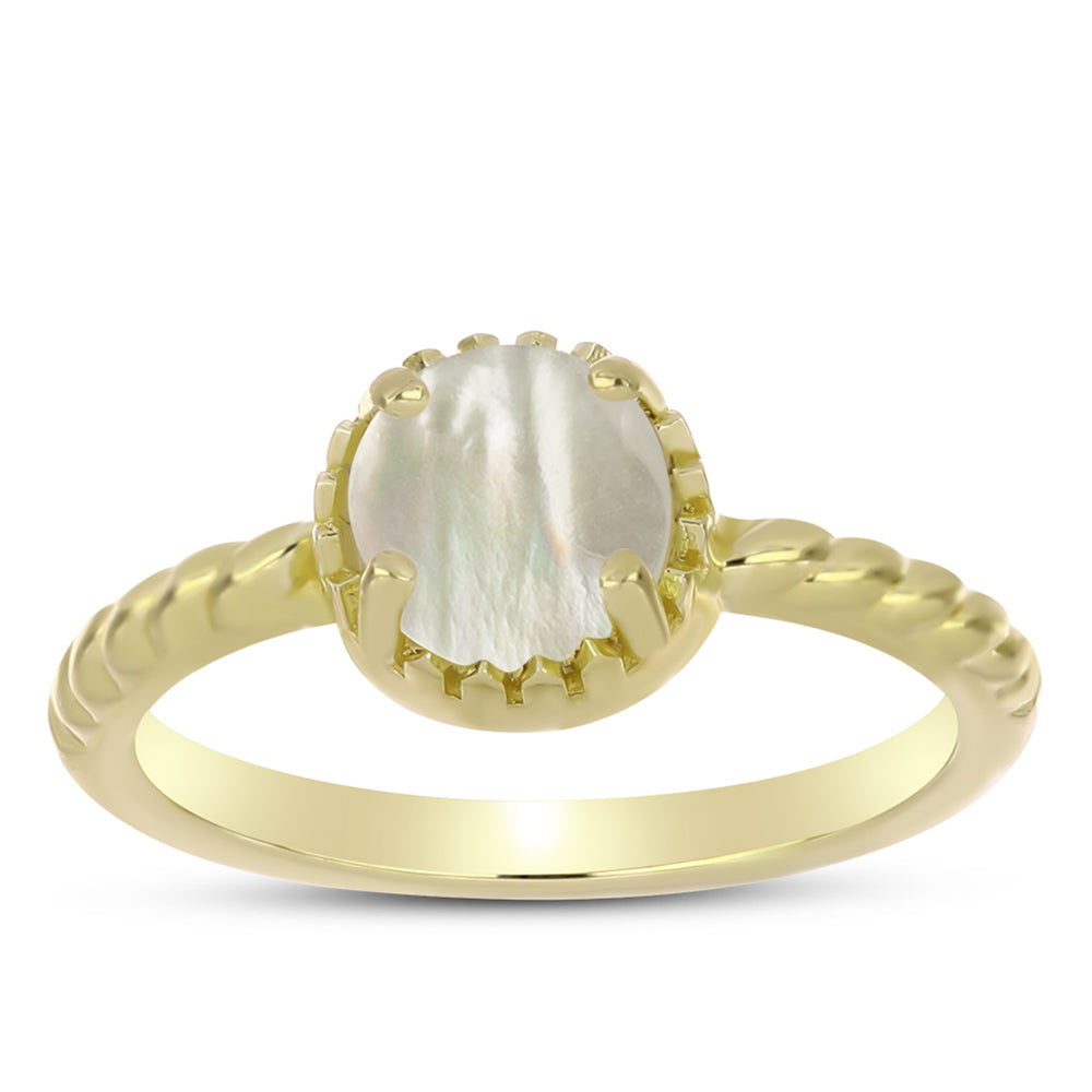 Inel din Argint 925 Placat cu Aur ( 2.96 grame ) cu Sidef 1.27 Carate